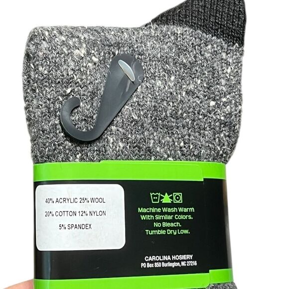 Merino Wool Blend Men's Socks, Gray And Black, 2 Packs, Fits Sizes 10-13, NWT - Picture 4 of 4